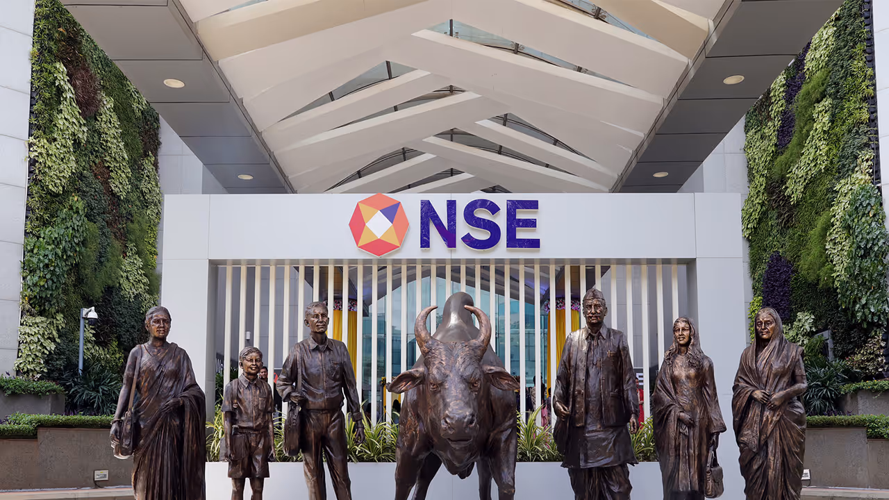 A view of the NSE atrium bull (File Photo/ANI) A view of the NSE atrium bull (File Photo/ANI)
