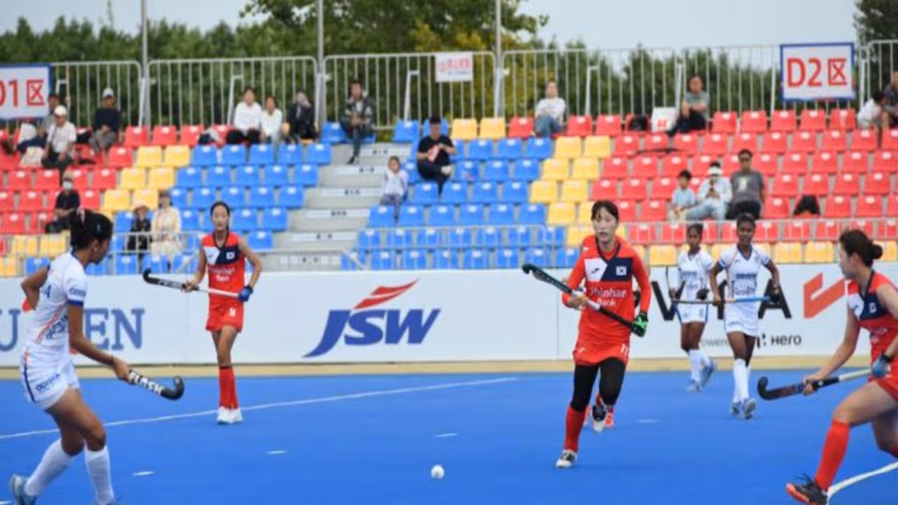 Indian team in action against South Korea during Women’s Junior Asia Cup China 2026 (Image: HI) Indian team in action against South Korea during Women’s Junior Asia Cup China 2026 (Image: HI)