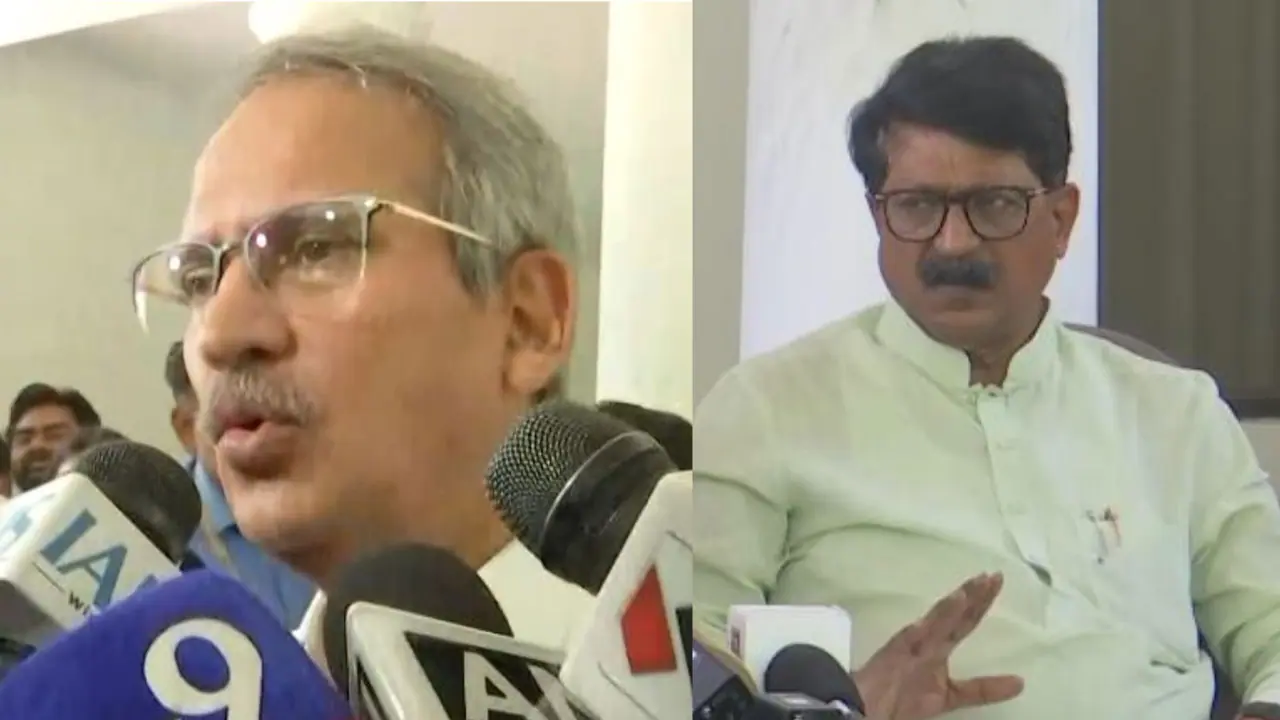 Shiv Sena (UBT) MPs Anil Desai and Arvind Sawant (Photo/ANI) Shiv Sena (UBT) MPs Anil Desai and Arvind Sawant (Photo/ANI)