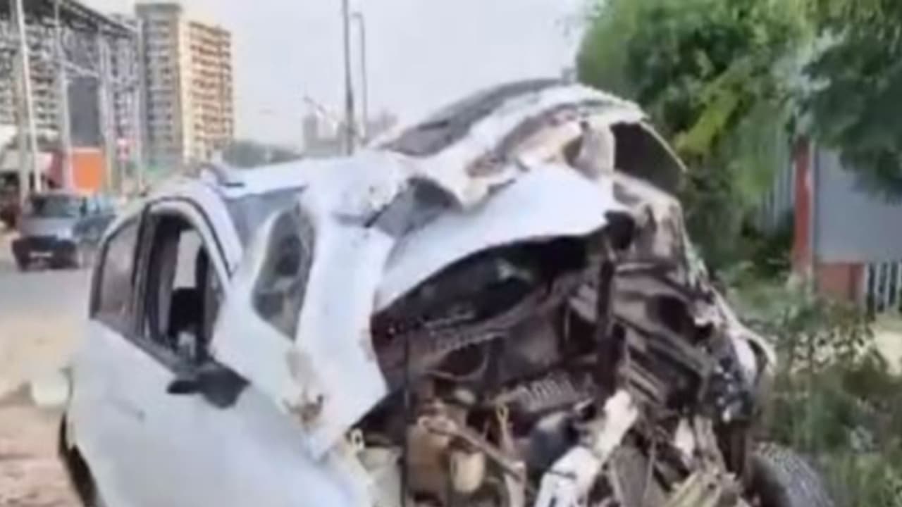 Visuals of the damaged car (Photo/ANI) Visuals of the damaged car (Photo/ANI)