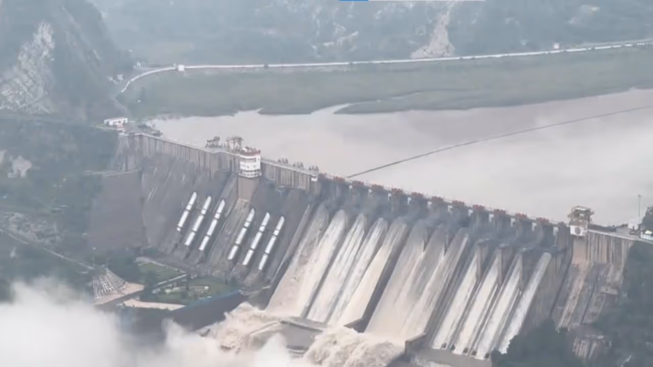 Salal Dam opens gates (Photo/ANI) Salal Dam opens gates (Photo/ANI)