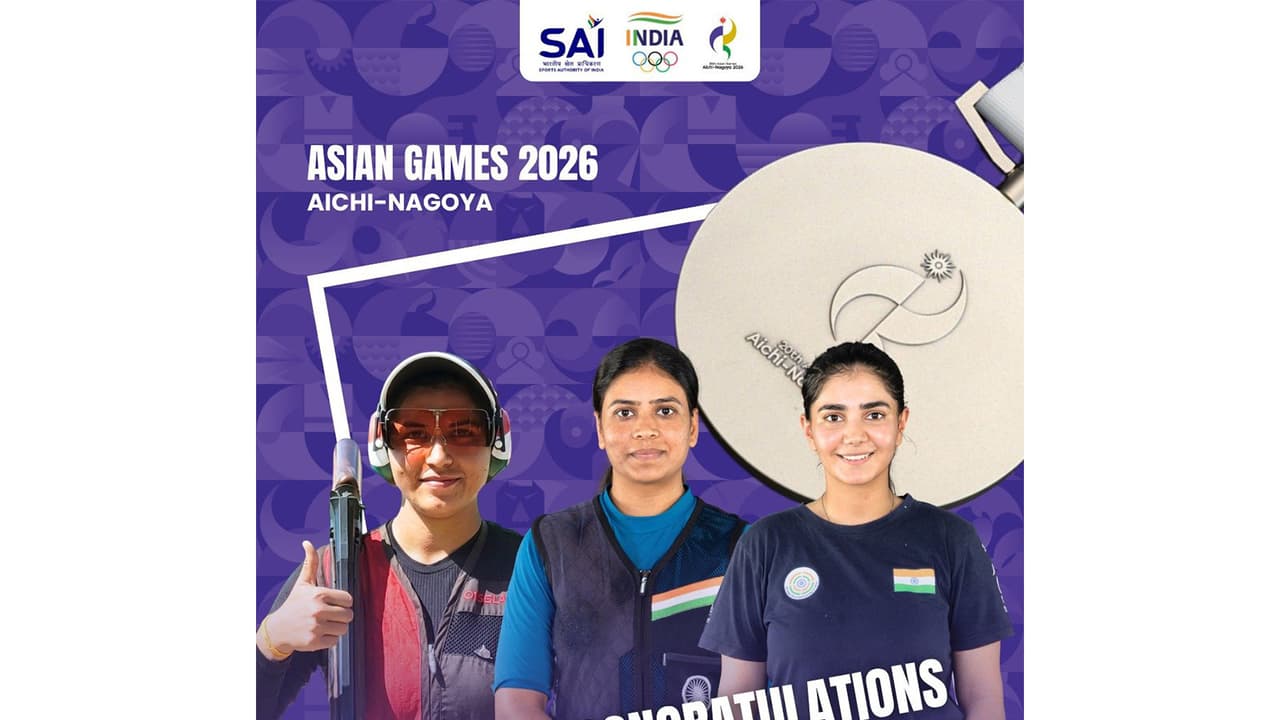 India women's trap team won silver medal at Asian Games 2026. (Photo: X/ @Media_SAI) India women's trap team won silver medal at Asian Games 2026. (Photo: X/ @Media_SAI)