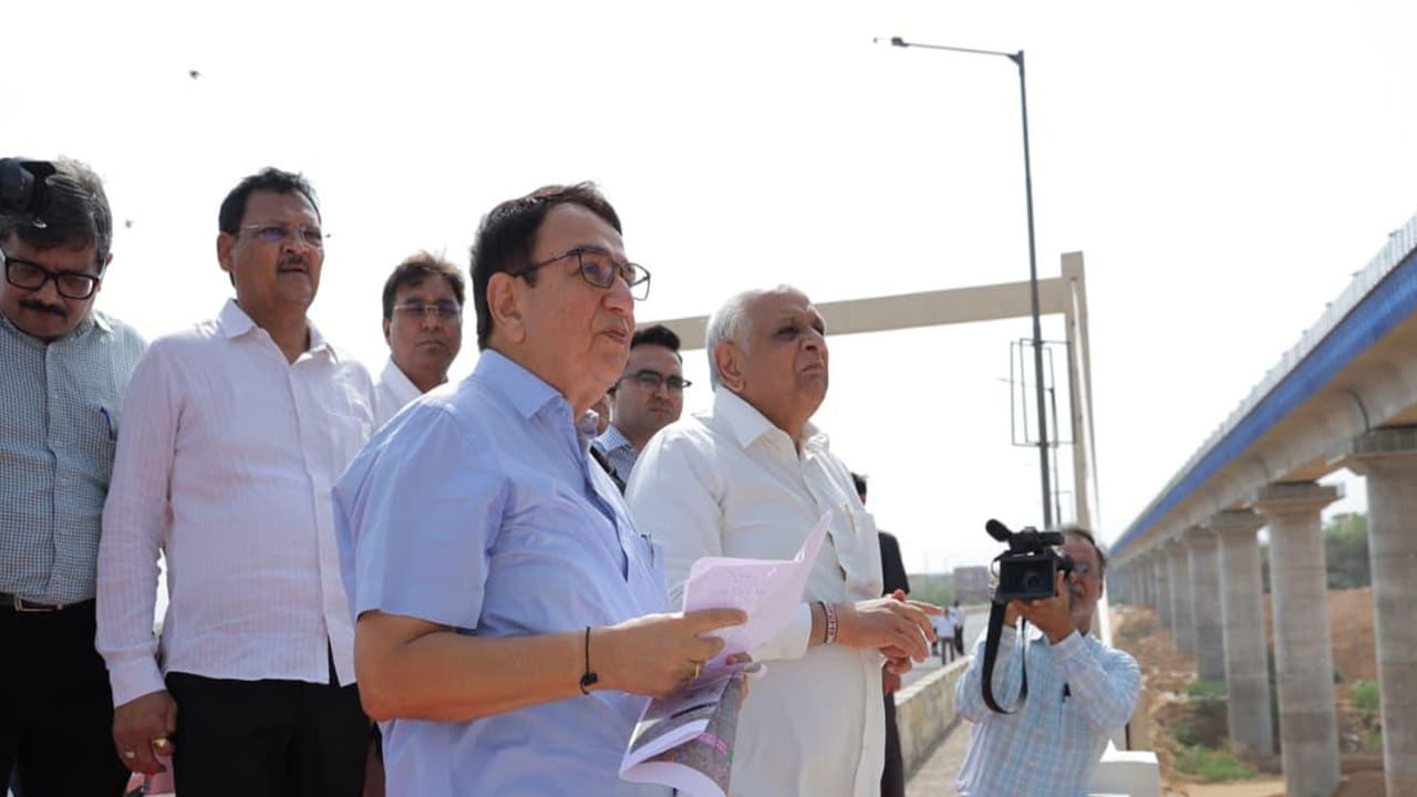 Gujarat CM conducts site visit to review progress of key ongoing development projects (Photo/Gujarat CMO release) Gujarat CM conducts site visit to review progress of key ongoing development projects (Photo/Gujarat CMO release)