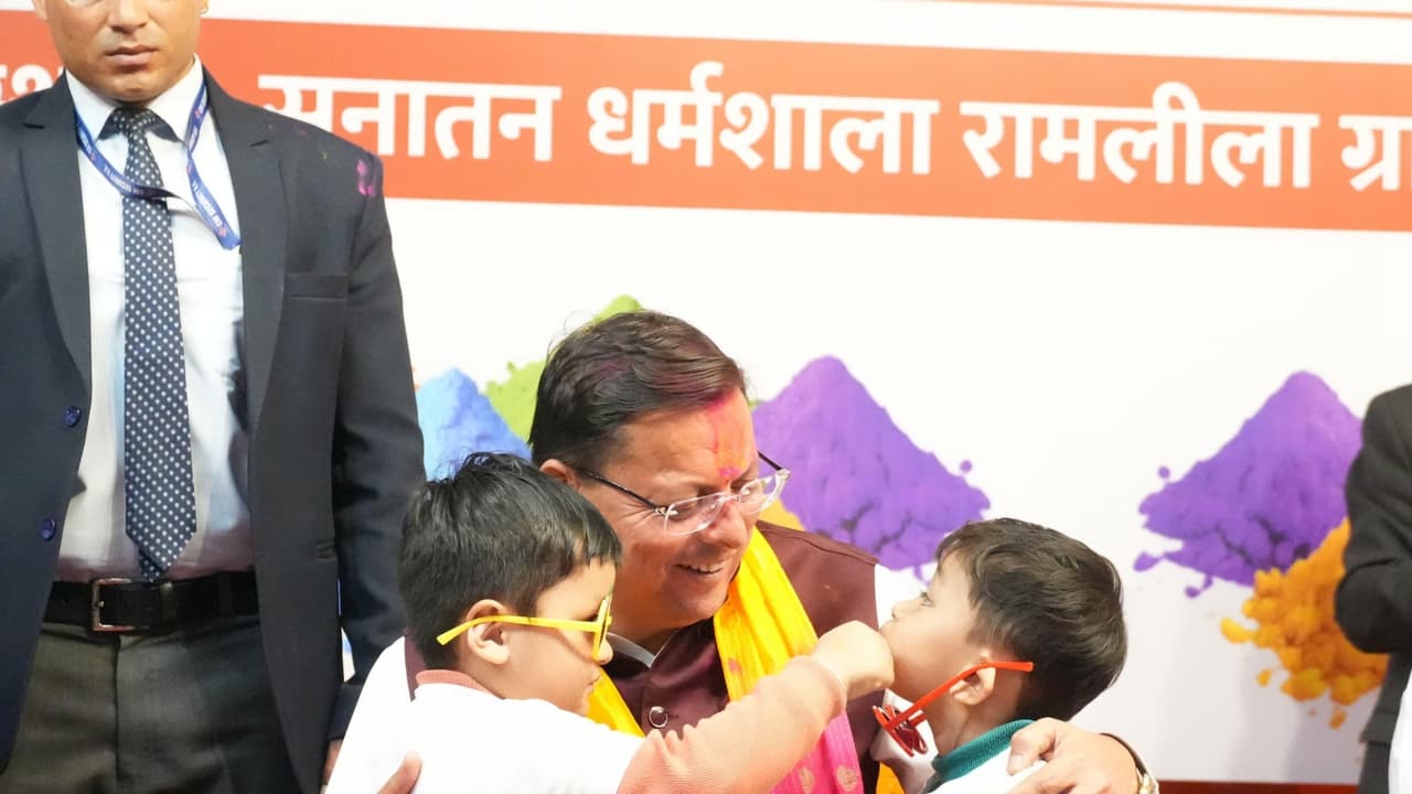 Chief Minister Pushkar Singh Dhami at ‘Holi Milan’ ceremony (Photo/ANI) Chief Minister Pushkar Singh Dhami at ‘Holi Milan’ ceremony (Photo/ANI)