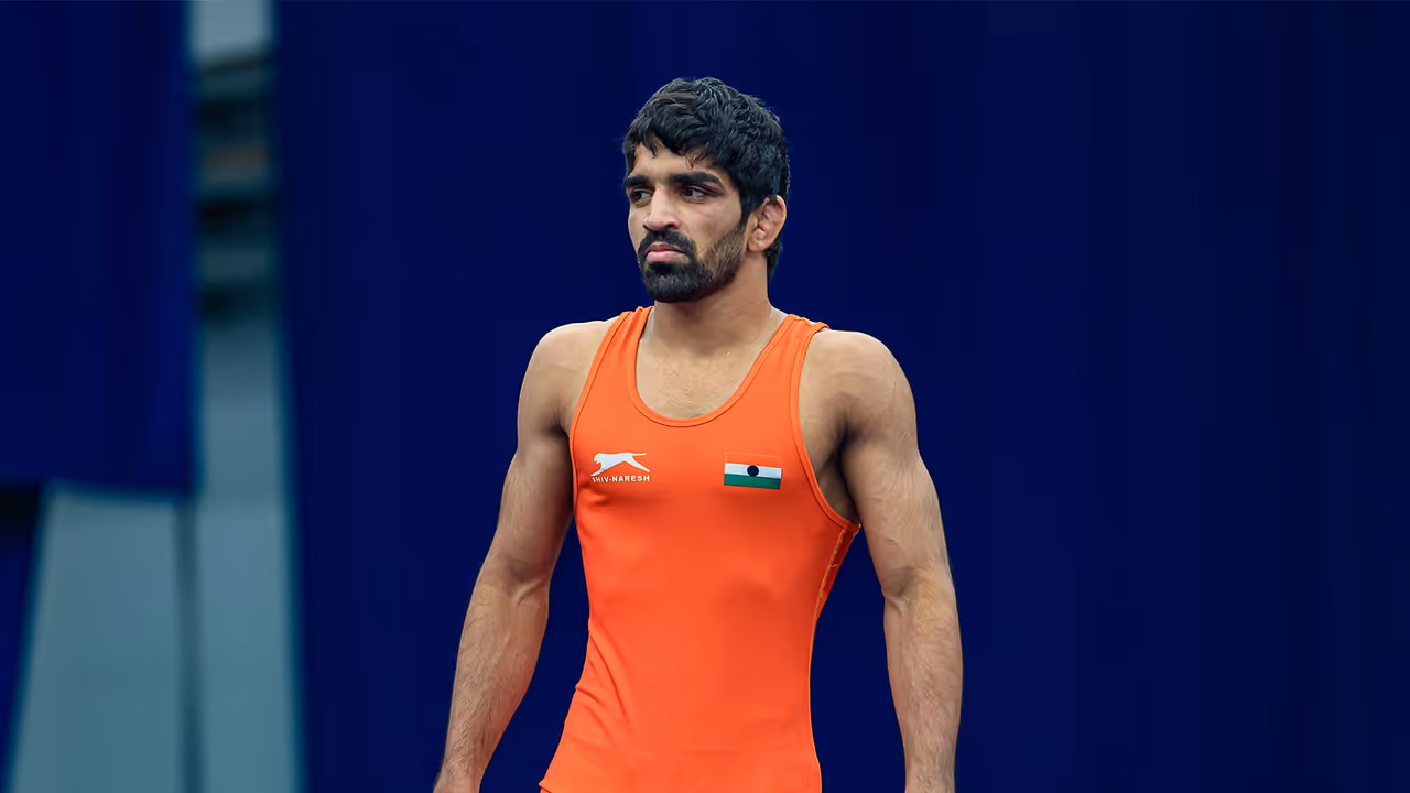 India's Aman Sehrawat in action. (Photo: X/@wrestling) India's Aman Sehrawat in action. (Photo: X/@wrestling)