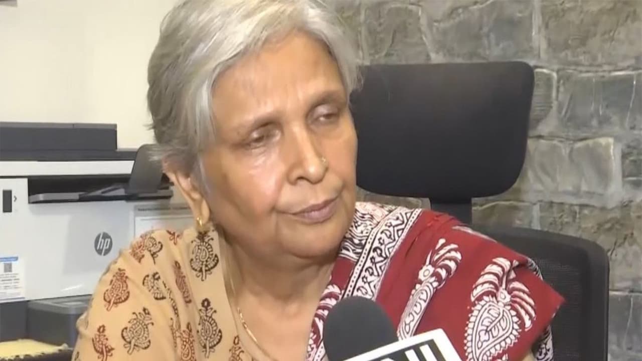 Visuals of Twisha Sharma’s mother in law, Giribala Singh being brought to Bhopal court (File photo/X) Visuals of Twisha Sharma’s mother in law, Giribala Singh being brought to Bhopal court (File photo/X)