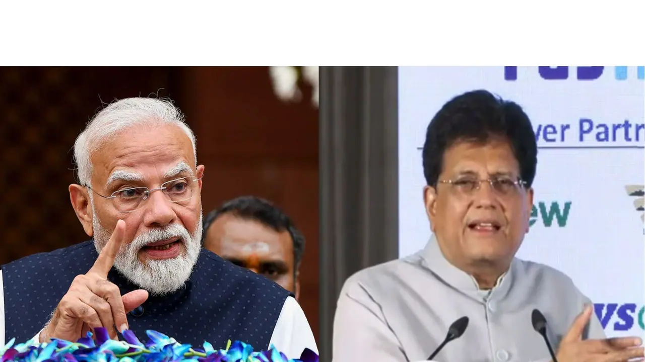 Prime Minister Narendra Modi and Union Minister Piyush Goyal. (Photo/ANI) Prime Minister Narendra Modi and Union Minister Piyush Goyal. (Photo/ANI)