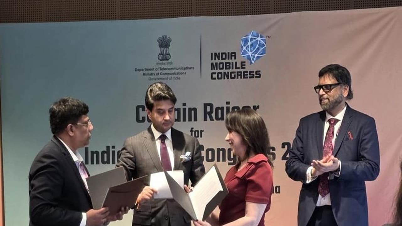 Union Minister Jyotiraditya Scindia announces 10th edition of India Mobile Congress 2026 from MWC Barcelona (Image: Department of Telecommunications) Union Minister Jyotiraditya Scindia announces 10th edition of India Mobile Congress 2026 from MWC Barcelona (Image: Department of Telecommunications)
