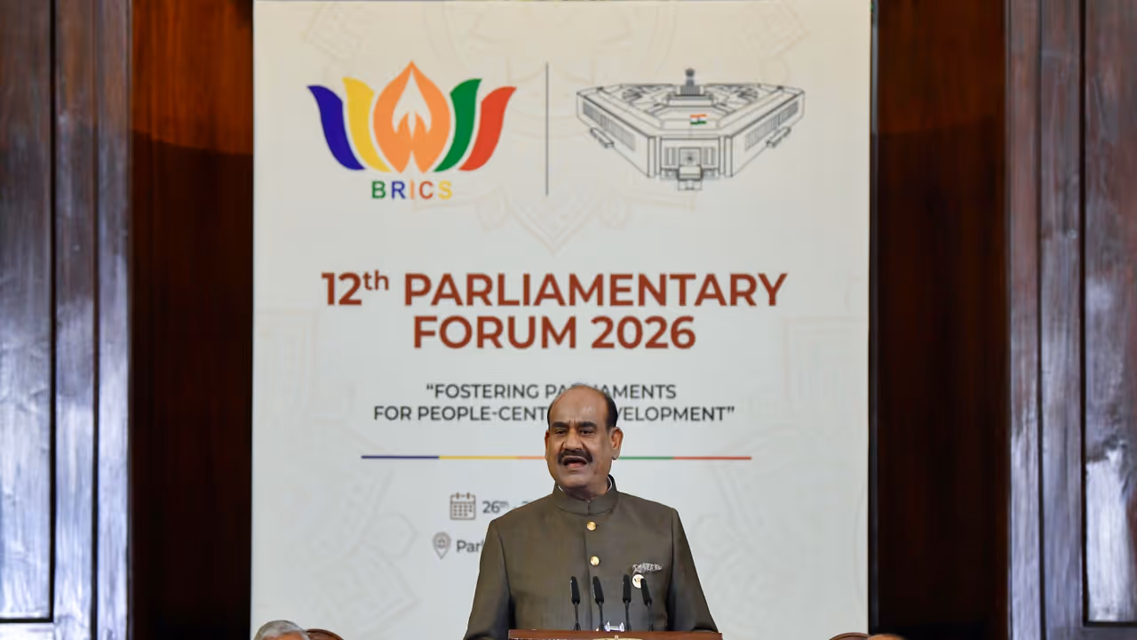 Lok Sabha Speaker Om Birla at BRICS Parliamentary Forum (Photo/ANI) Lok Sabha Speaker Om Birla at BRICS Parliamentary Forum (Photo/ANI)