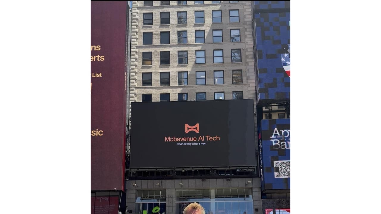 Mobavenue AI's new brand identity displayed at Times Square with Eric Lind, Country Head (Photo/Mobavenue AI) Mobavenue AI's new brand identity displayed at Times Square with Eric Lind, Country Head (Photo/Mobavenue AI)