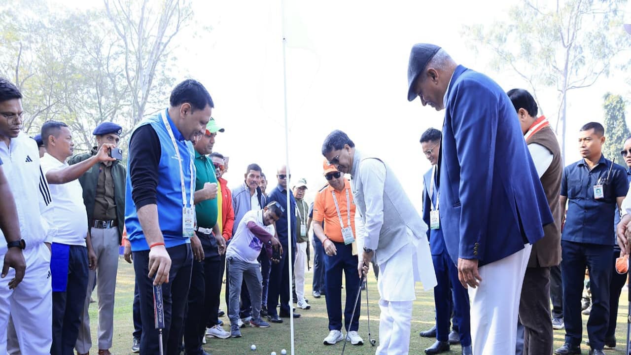Tripura CM Manik Saha at Tripura Open Golf Tournament (Photo/ANI) Tripura CM Manik Saha at Tripura Open Golf Tournament (Photo/ANI)