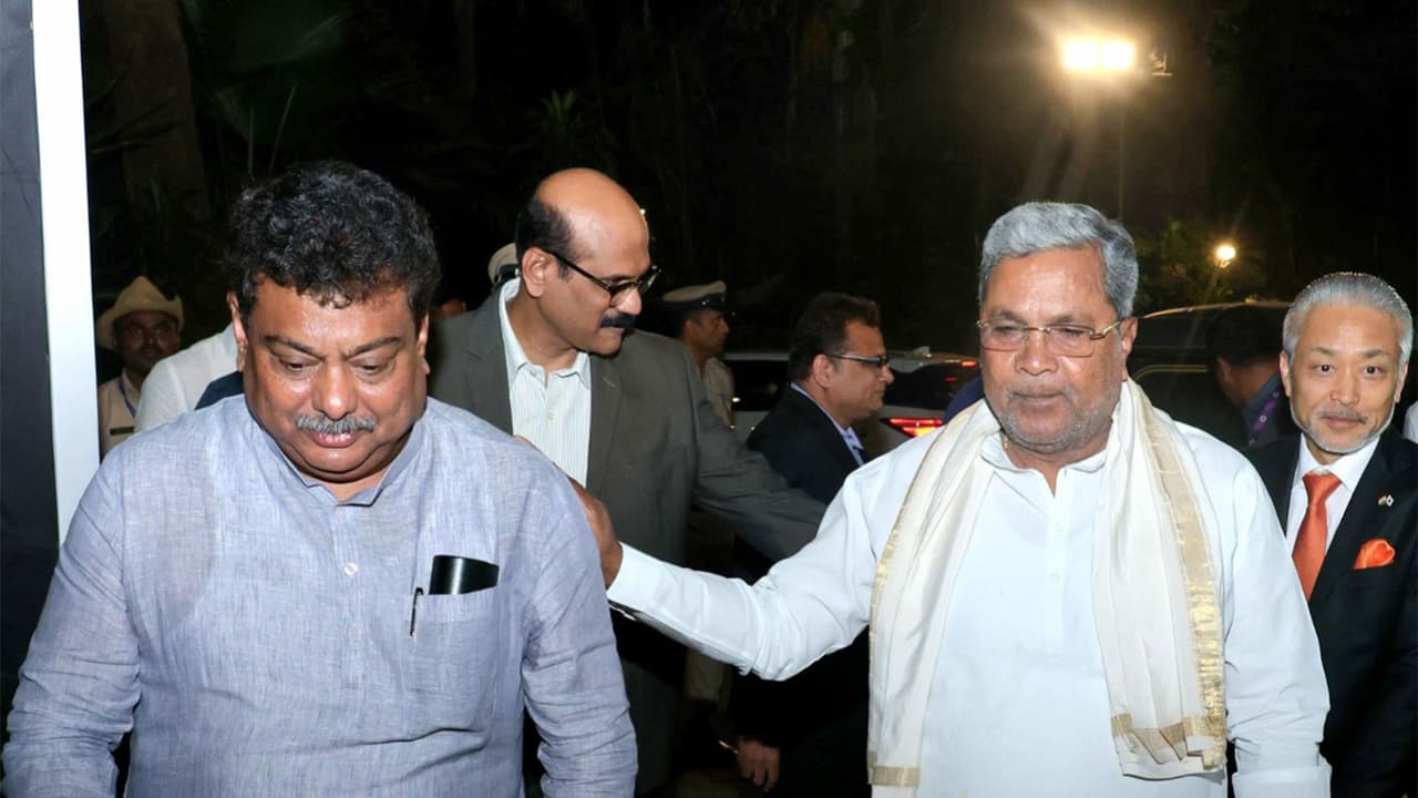 Karnataka Minister MB Patil with outgoing CM Siddaramaiah (Photo: x/@MBPatil) Karnataka Minister MB Patil with outgoing CM Siddaramaiah (Photo: x/@MBPatil)