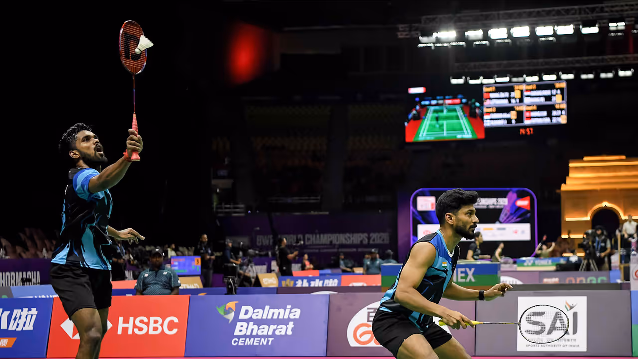 India's men's doubles pair of Hariharan Amsakarunan and MR Arjun. (Photo: ANI) India's men's doubles pair of Hariharan Amsakarunan and MR Arjun. (Photo: ANI)