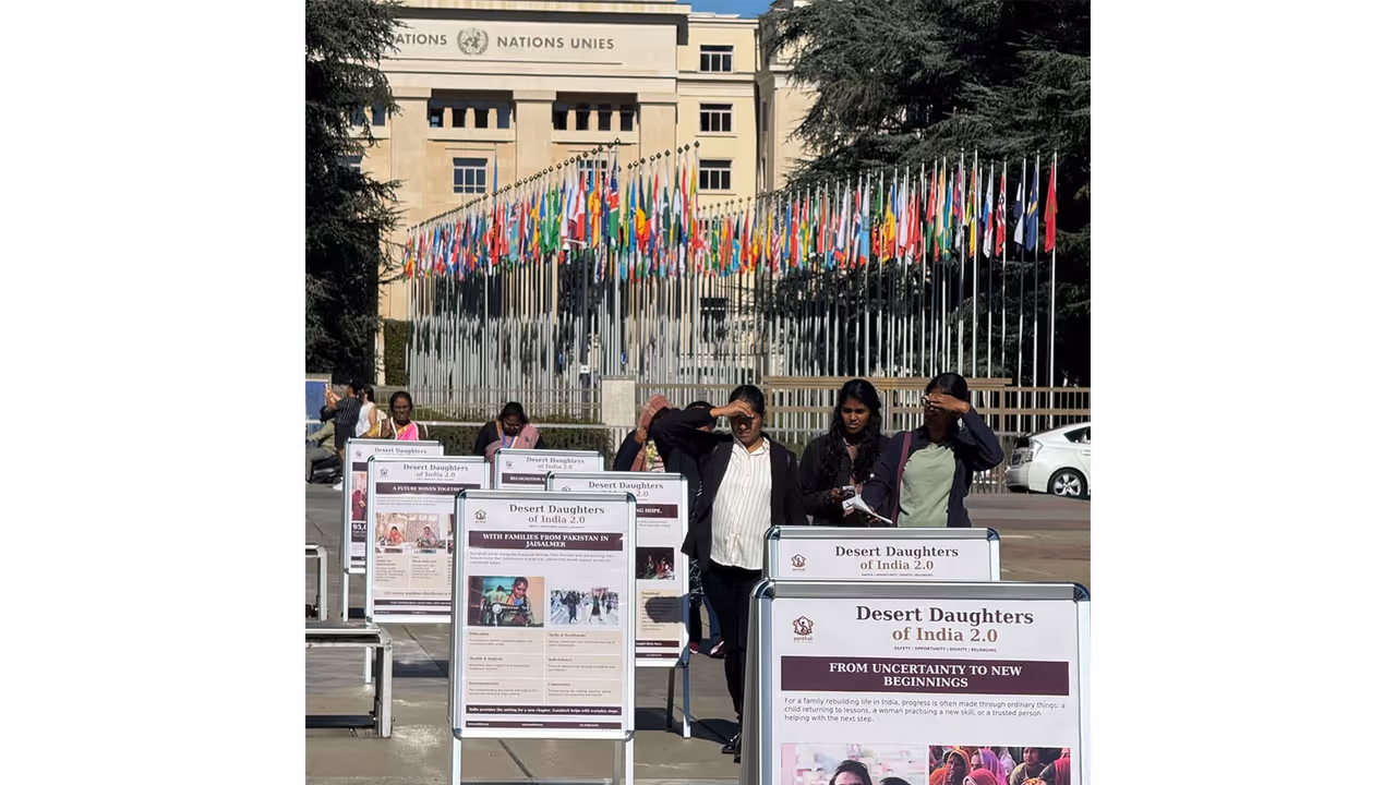Visual from the ‘Desert Daughters of India 2.0’ exhibition by Sambhali Trust at UN in Geneva (Photo/Sambhali Trust) Visual from the ‘Desert Daughters of India 2.0’ exhibition by Sambhali Trust at UN in Geneva (Photo/Sambhali Trust)