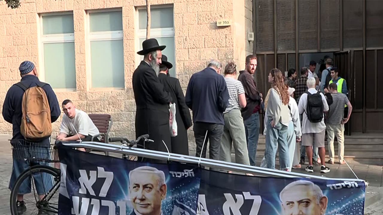 Voters at a polling booth in Jerusalem during Tuesday's election (Photo/ANI) Voters at a polling booth in Jerusalem during Tuesday's election (Photo/ANI)