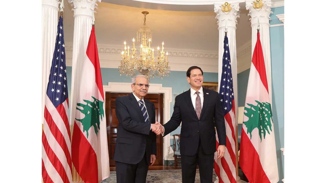 Lebanese PM Nawaf Salam and US Secretary of State Marco Rubio (Photo/X@nawafsalam) Lebanese PM Nawaf Salam and US Secretary of State Marco Rubio (Photo/X@nawafsalam)