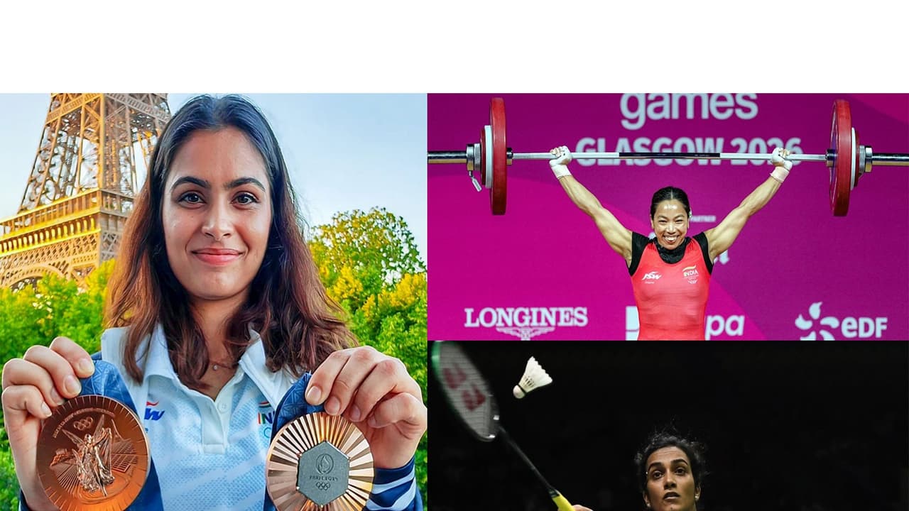 Manu Bhaker, Mirabai Chanu and PV Sindhu (Photo: ANI) Manu Bhaker, Mirabai Chanu and PV Sindhu (Photo: ANI)