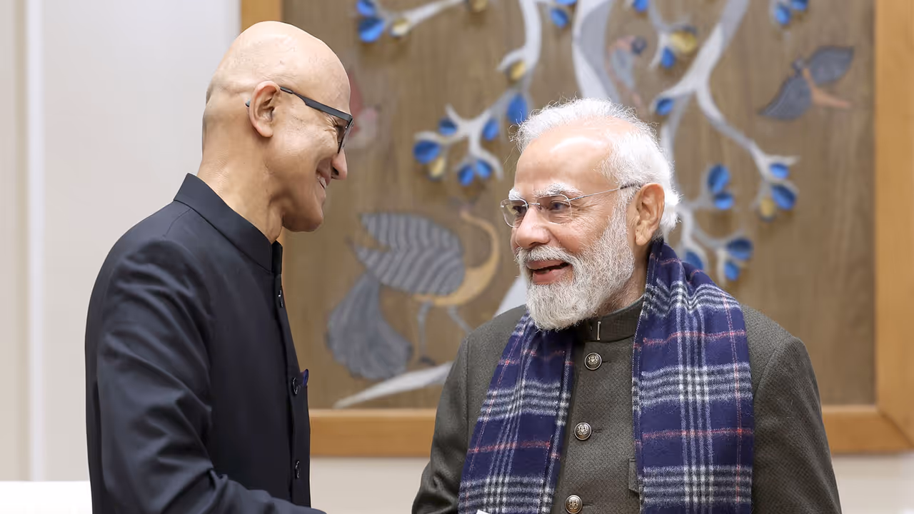 Microsoft Chairman and CEO Satya Nadella and Prime Minister Narendra Modi (Photo/X@satyanadella) Microsoft Chairman and CEO Satya Nadella and Prime Minister Narendra Modi (Photo/X@satyanadella)