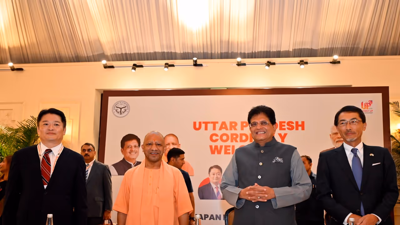 Union Minister Piyush Goyal, UP CM Yogi Adityanath with Japanese delegation (Photo: x/@PiyushGoyal) Union Minister Piyush Goyal, UP CM Yogi Adityanath with Japanese delegation (Photo: x/@PiyushGoyal)