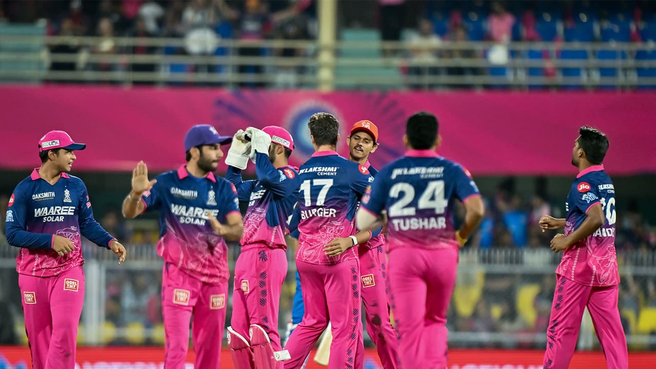 Rajasthan Royals players celebrating (Photo: ANI) Rajasthan Royals players celebrating (Photo: ANI)