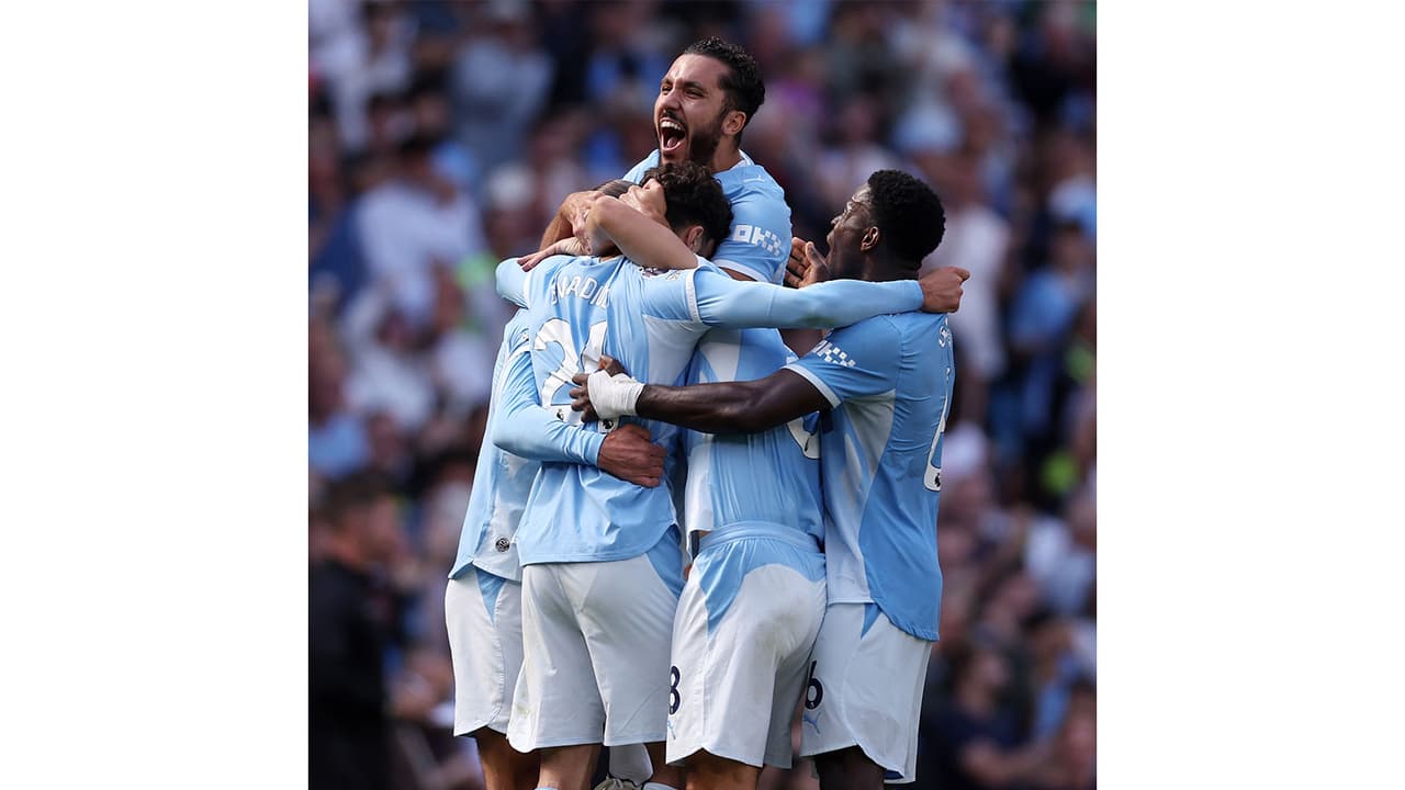 Manchester City players celebrating (Photo: X/@premierleague) Manchester City players celebrating (Photo: X/@premierleague)