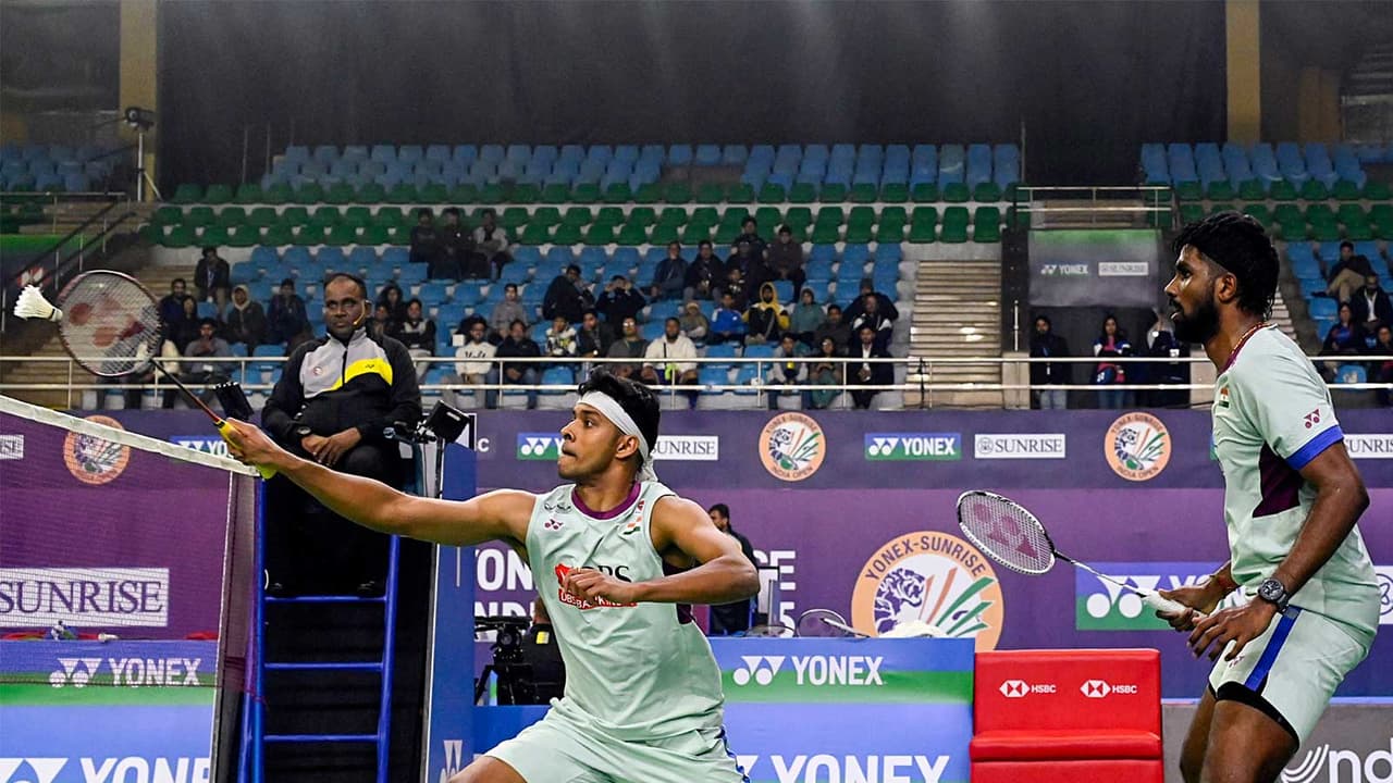 India's badminton duo Satwiksairaj Rankireddy and Chirag Shetty in action (Photo: ANI) India's badminton duo Satwiksairaj Rankireddy and Chirag Shetty in action (Photo: ANI)