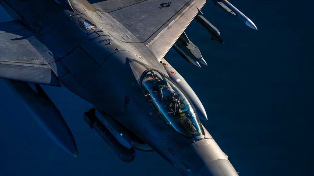 A U.S. Air Force F 16 fighter jet over skies in West Asia (File Photo/X@CENTCOM) A U.S. Air Force F 16 fighter jet over skies in West Asia (File Photo/X@CENTCOM)