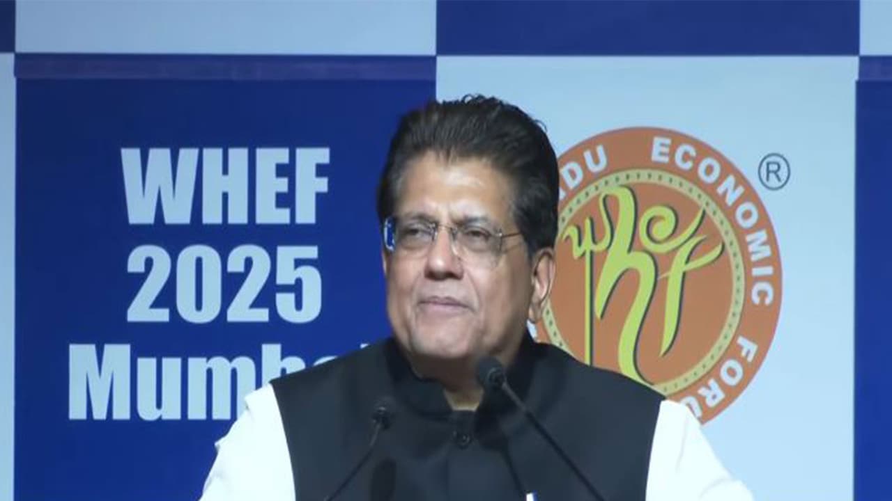 Commerce Minister Piyush Goyal at World Hindu Economic Forum 2025, Mumbai (Image: ANI) Commerce Minister Piyush Goyal at World Hindu Economic Forum 2025, Mumbai (Image: ANI)