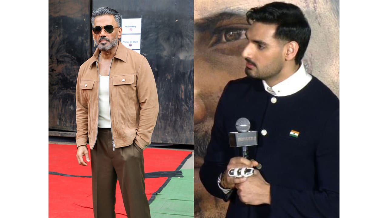 Suniel Shetty and Ahan Shetty (Photo/ANI) Suniel Shetty and Ahan Shetty (Photo/ANI)