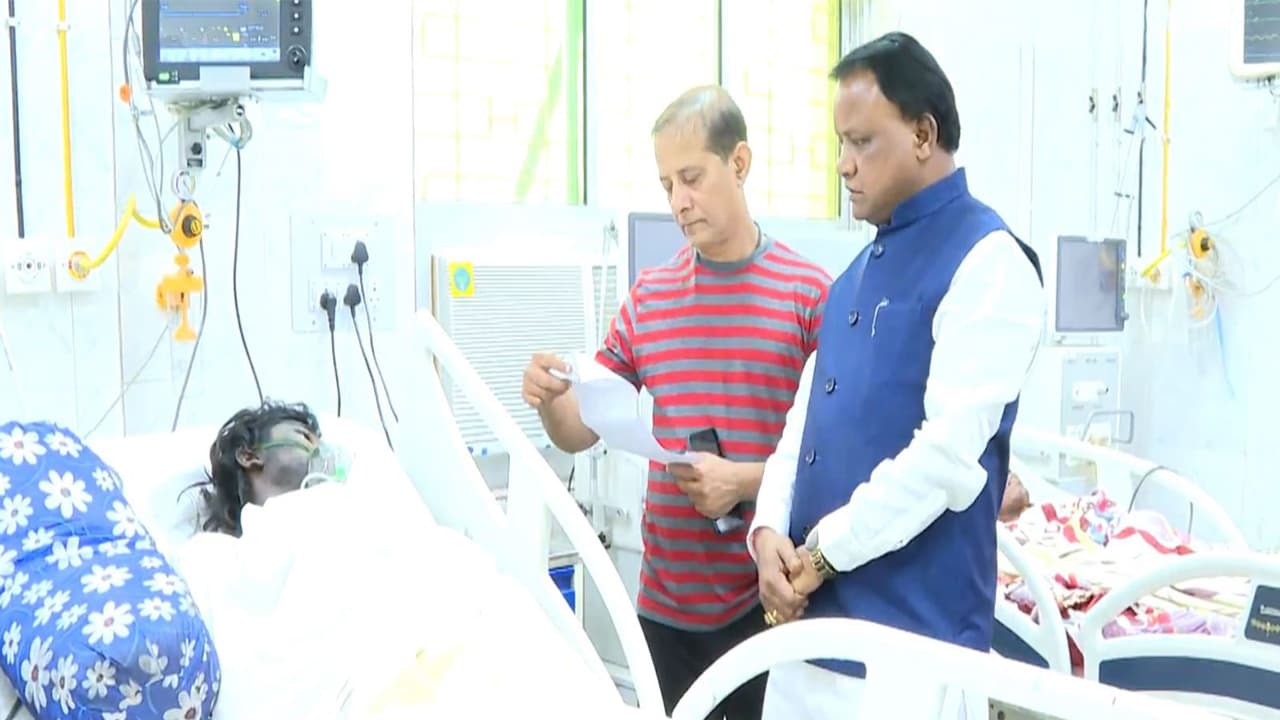 Odisha CM Mohan Manjhi at SCB Hospital (Photo/ANI) Odisha CM Mohan Manjhi at SCB Hospital (Photo/ANI)