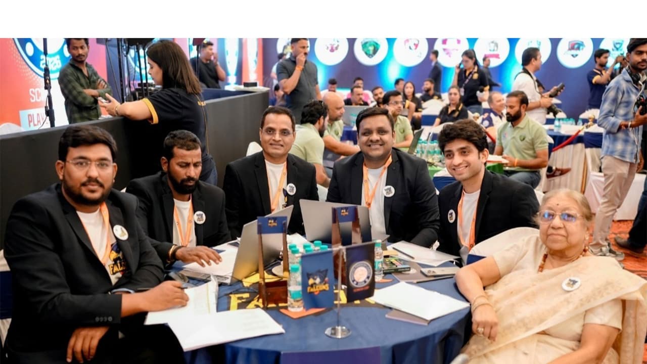 Ujjain Falcons team during Madhya Pradesh League auction (Image: Ujjain Falcons) Ujjain Falcons team during Madhya Pradesh League auction (Image: Ujjain Falcons)