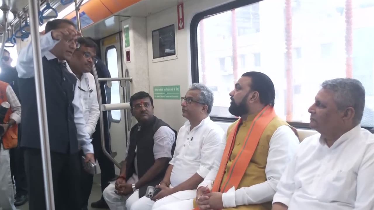 Bihar CM Samrat Choudhary travels in Patna Metro (Photo/ANI) Bihar CM Samrat Choudhary travels in Patna Metro (Photo/ANI)