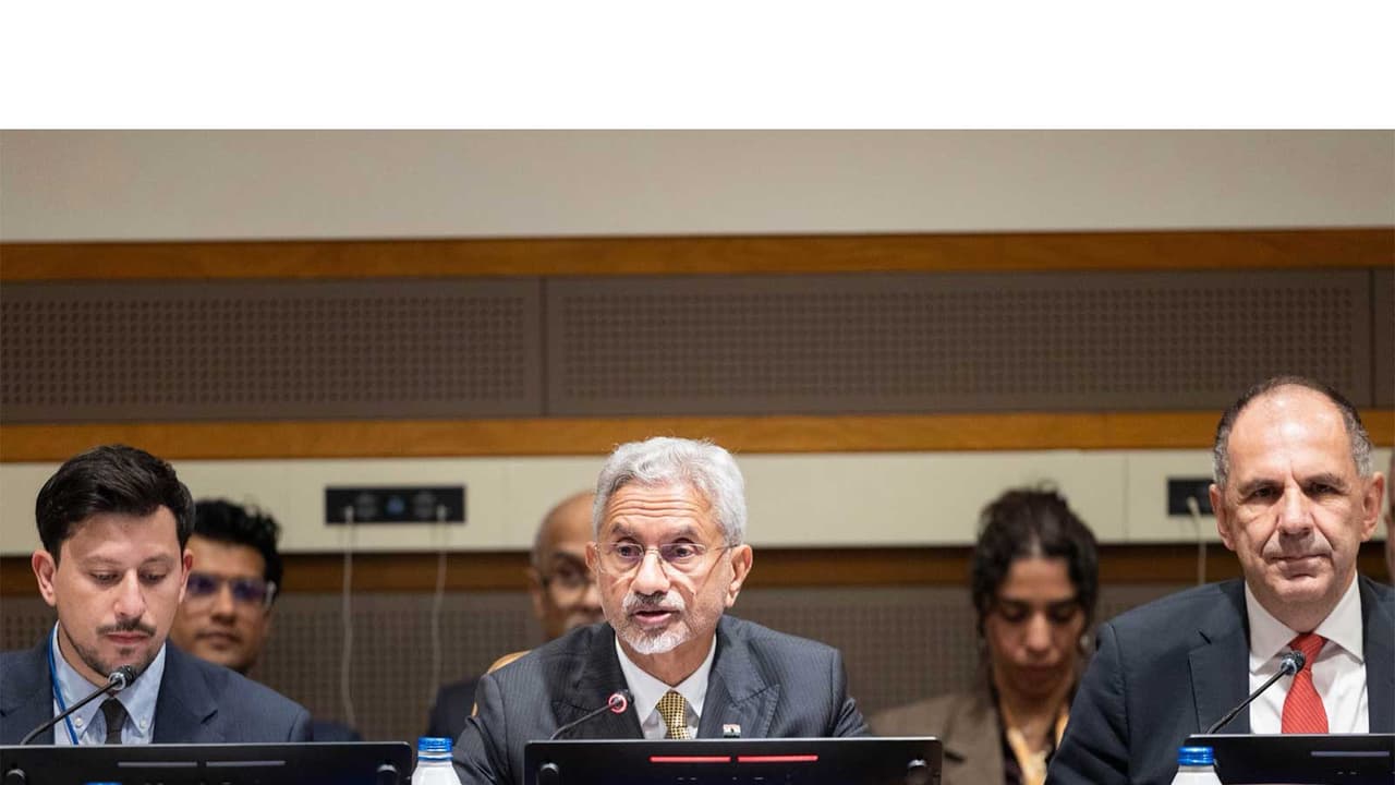 External Affairs Minister S Jaishankar co chairing co chair the event on ‘AI in the Context of International Peace & Security, with an Emphasis on Maritime Security’, alongside FM George Gerapetritis of Greece (Photo/X/@DrSJaishankar) External Affairs Minister S Jaishankar co chairing co chair the event on ‘AI in the Context of International Peace & Security, with an Emphasis on Maritime Security’, alongside FM George Gerapetritis of Greece (Photo/X/@DrSJaishankar)