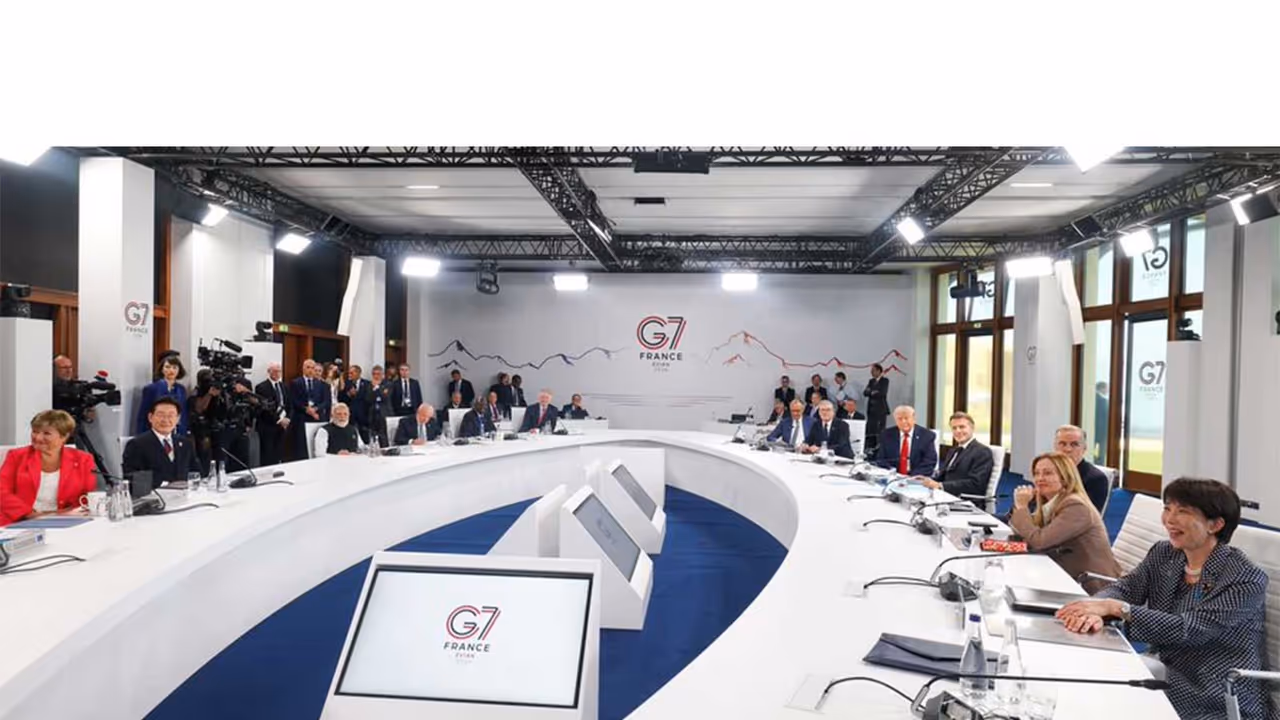 PM Modi addresses the G7 Outreach Session in Evian. (Photo: X/@narendramodi) PM Modi addresses the G7 Outreach Session in Evian. (Photo: X/@narendramodi)