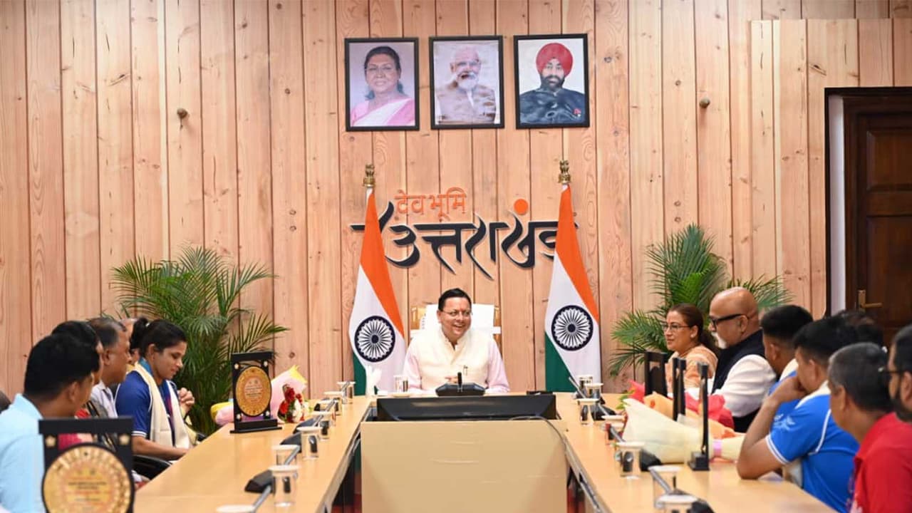 CM Dhami honours Uttarakhand’s CWG 2026 medal winners and coaches (Photo: Uttarakhand CMO) CM Dhami honours Uttarakhand’s CWG 2026 medal winners and coaches (Photo: Uttarakhand CMO)