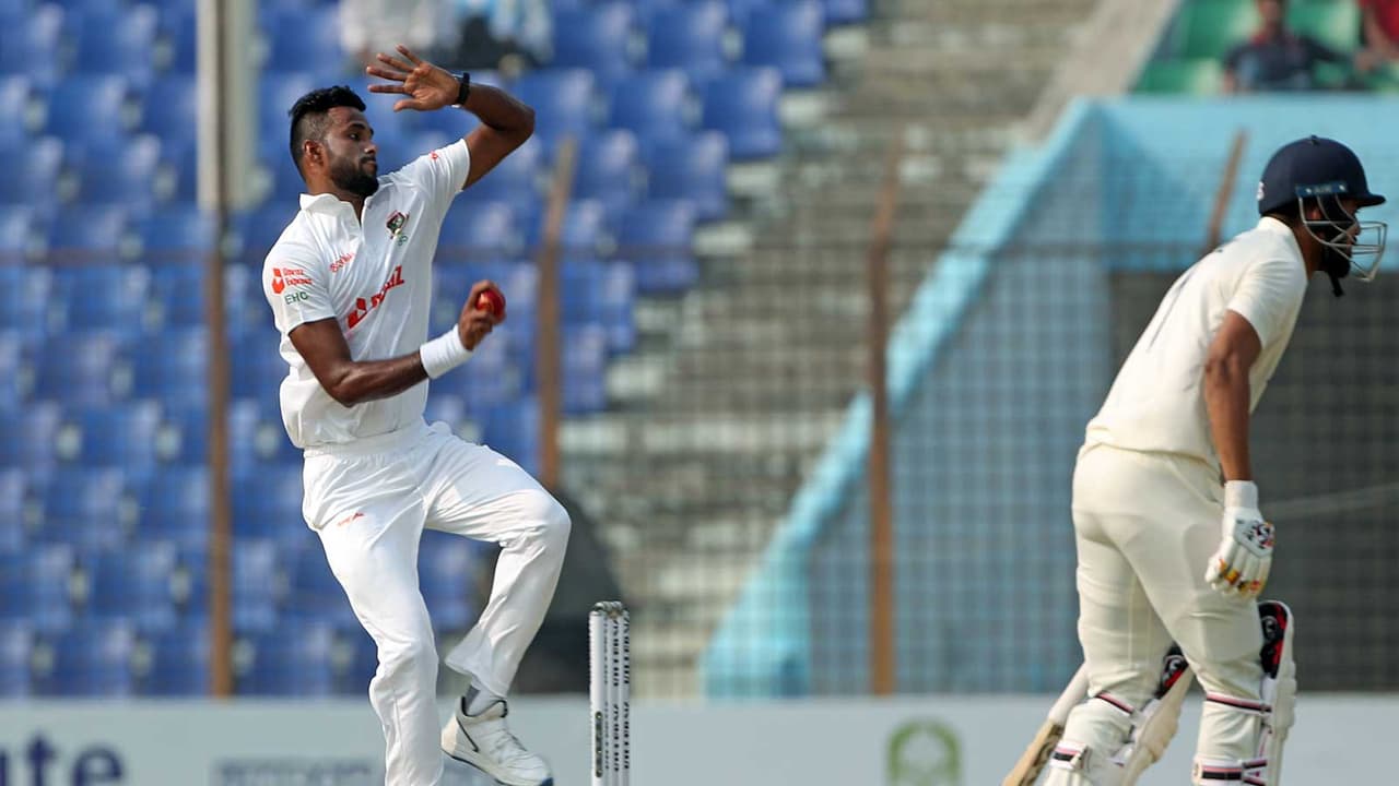 Bangladesh Ebadot Hossain in action. (Photo/ANI) Bangladesh Ebadot Hossain in action. (Photo/ANI)