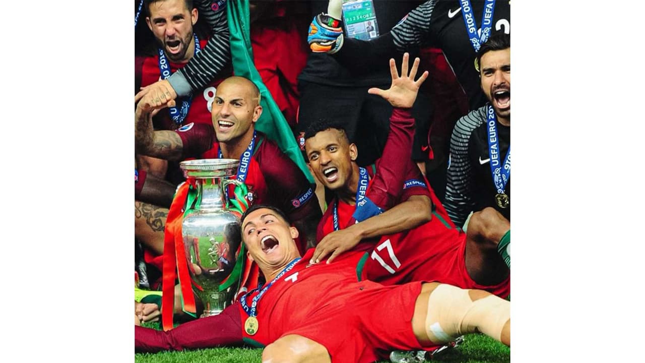 Nani celebrating Euro title win with Portugal team (Photo: @luisnani Instagram) Nani celebrating Euro title win with Portugal team (Photo: @luisnani Instagram)