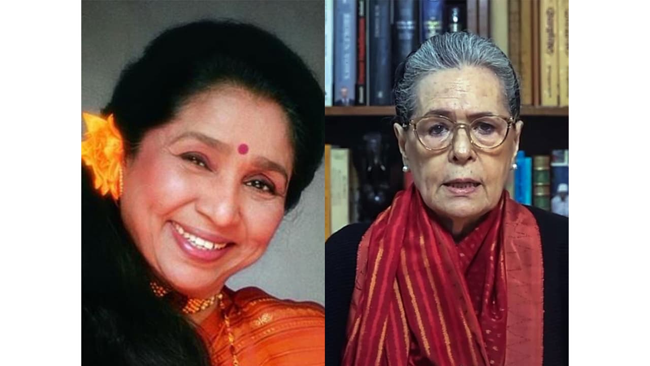 Asha Bhosle (Image source: Instagram@asha.bhosle) and Sonia Gandhi (Photo/ANI) Asha Bhosle (Image source: Instagram@asha.bhosle) and Sonia Gandhi (Photo/ANI)
