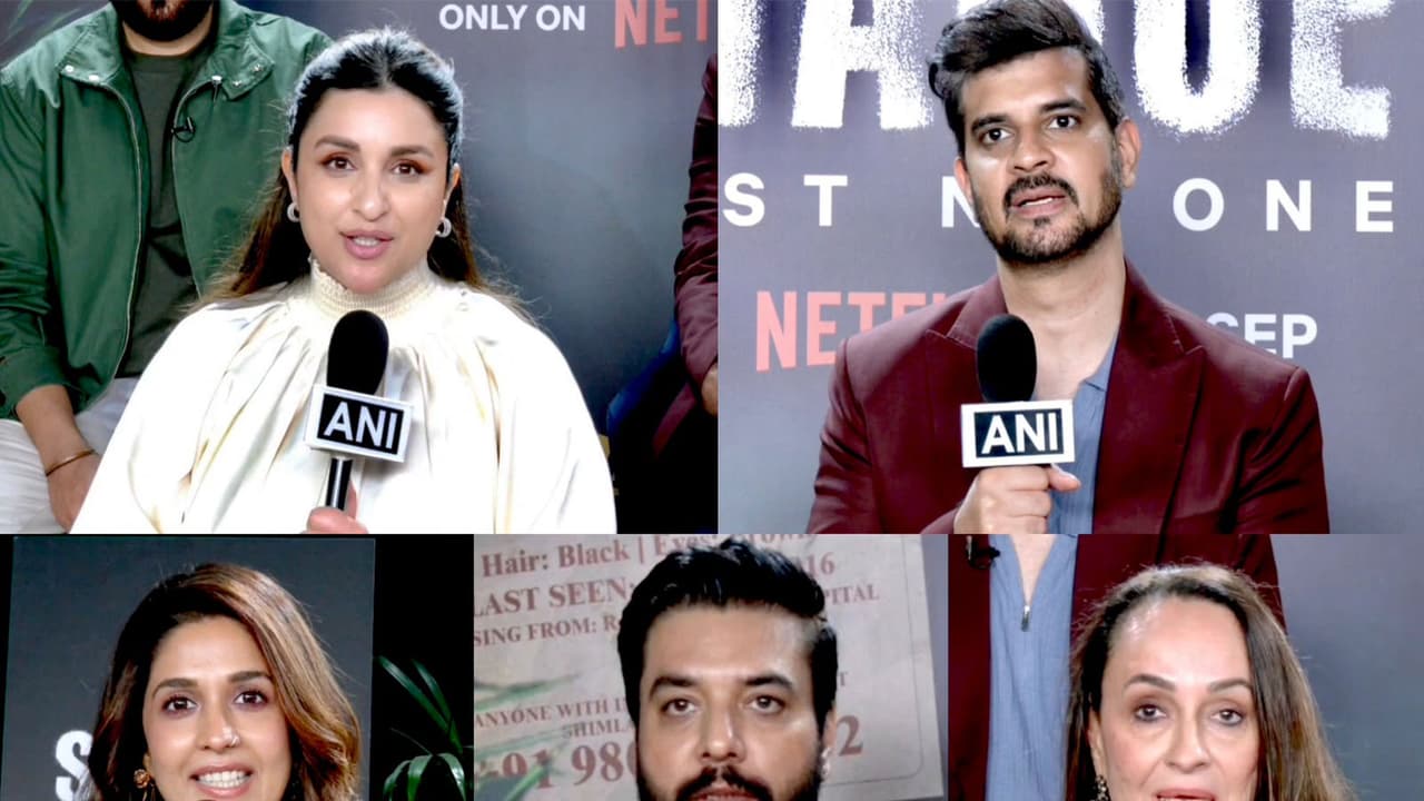(L R) Parineeti Chopra, Tahir Raj Bhasin, Harleen Sethi, Dhruv Chowdhary and Soni Razdan (Photo/ANI) (L R) Parineeti Chopra, Tahir Raj Bhasin, Harleen Sethi, Dhruv Chowdhary and Soni Razdan (Photo/ANI)