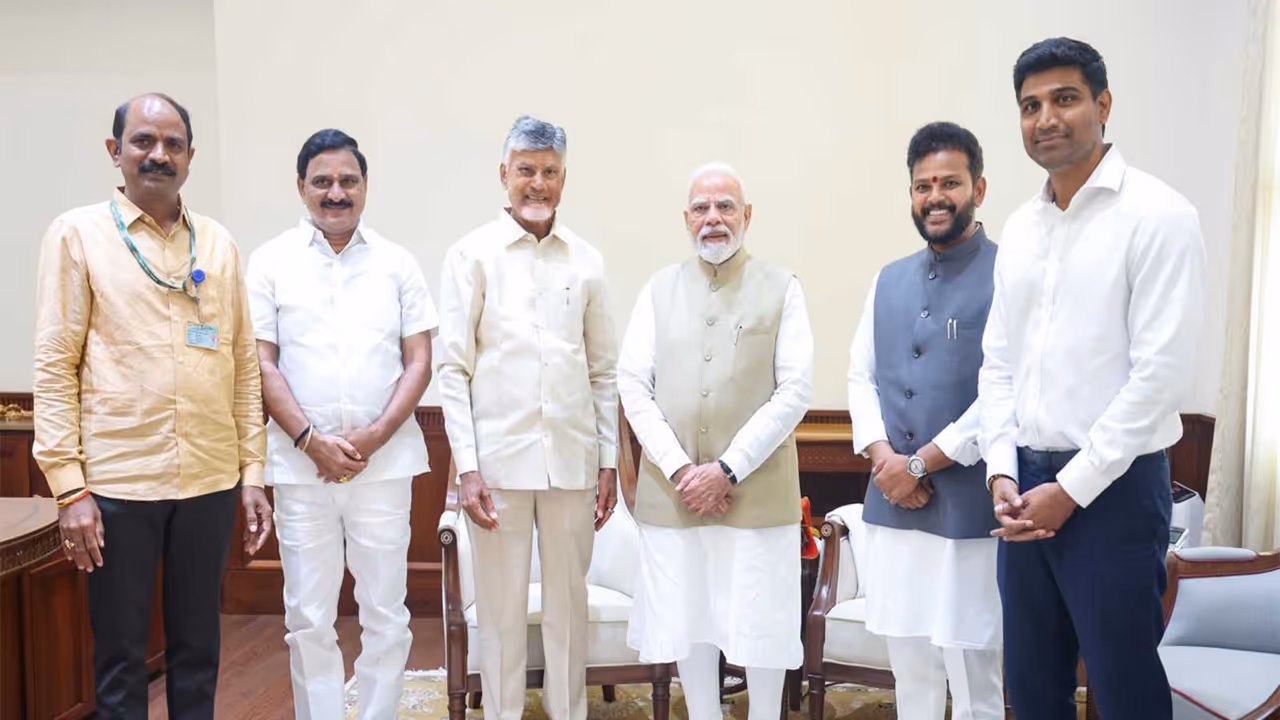 PM Modi meets TDP Ministers (Photo/ANI) PM Modi meets TDP Ministers (Photo/ANI)
