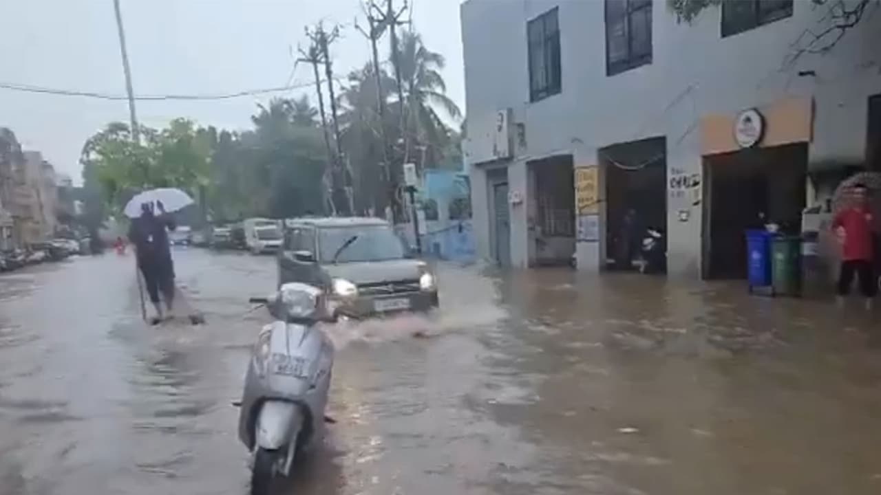 Waterloggin in sites of Gujarat (Photo/ANI) Waterloggin in sites of Gujarat (Photo/ANI)