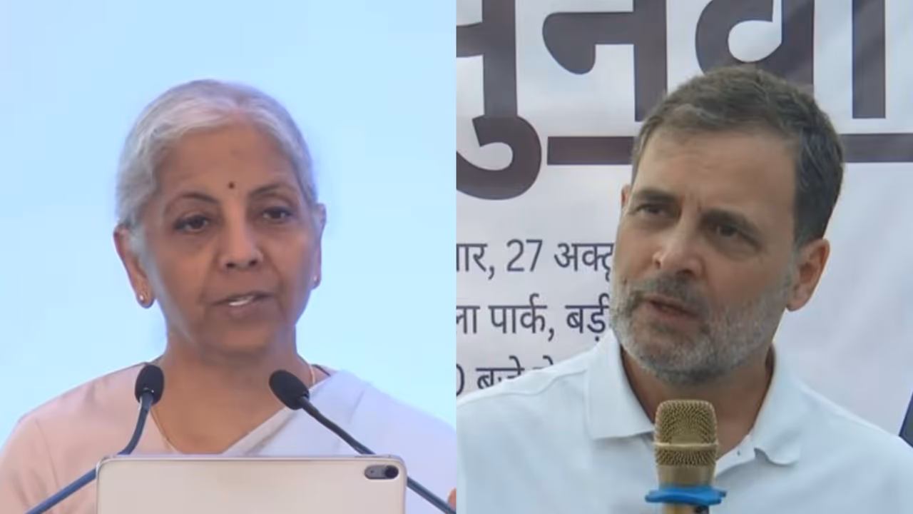 Union Finance Minister Nirmala Sitharaman and Congress MP Rahul Gandhi. (Photo: ANI) Union Finance Minister Nirmala Sitharaman and Congress MP Rahul Gandhi. (Photo: ANI)