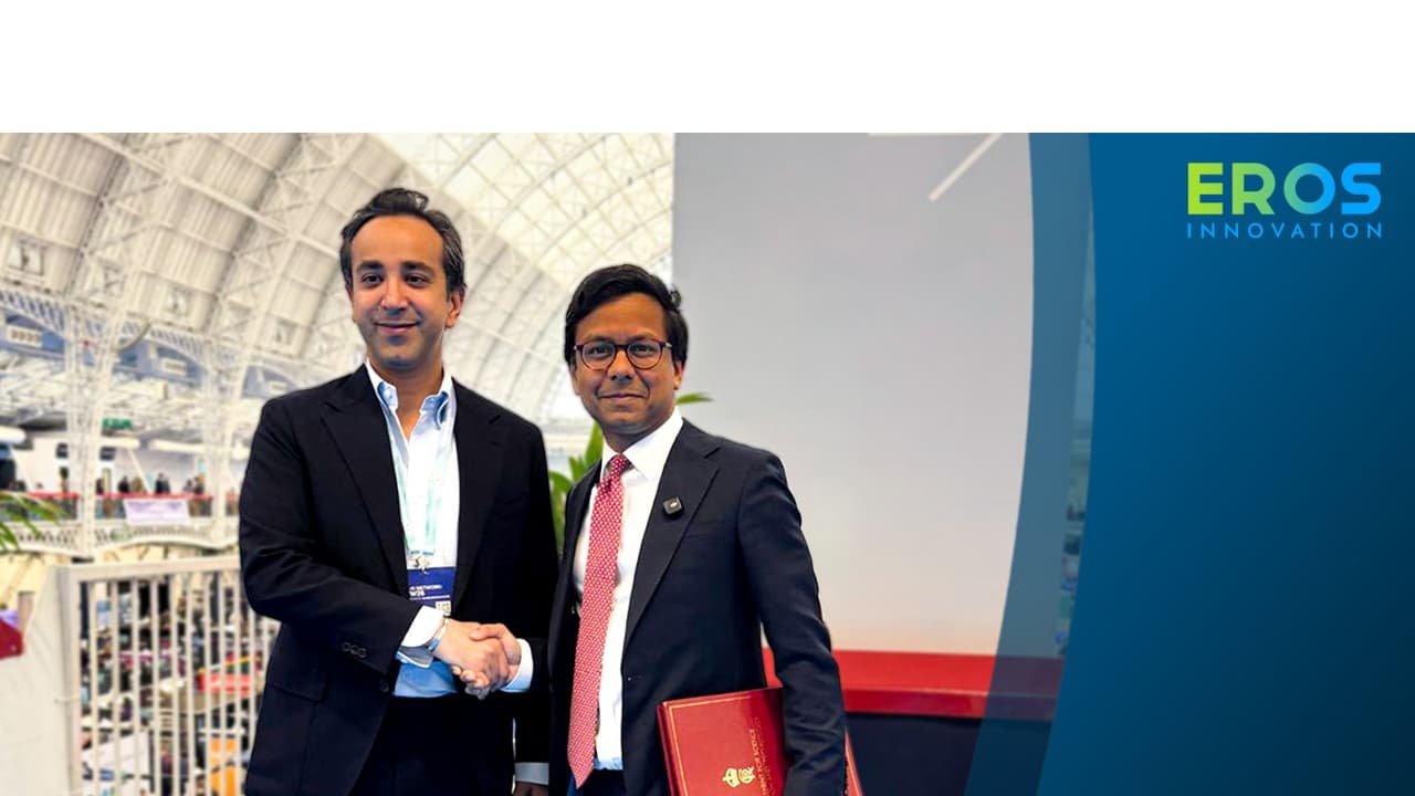 Swaneet Singh (L), Co President, Eros Innovation with Kanishka Narayan, Member of Parliament of the United Kingdom (Photo/Eros Innovation) L Swaneet Singh (L), Co President, Eros Innovation with Kanishka Narayan, Member of Parliament of the United Kingdom (Photo/Eros Innovation) L