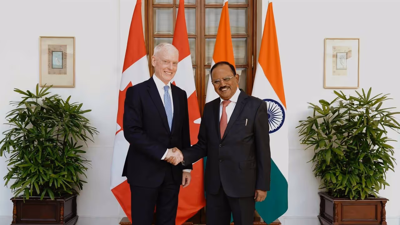 NSA Ajit Doval and Canada’s Senior Diplomatic and International Affairs Advisor David Morrison hold the NSA level India Canada Security Dialogue in New Delhi on October 6, 2026 (Photo: x/@MEAIndia) NSA Ajit Doval and Canada’s Senior Diplomatic and International Affairs Advisor David Morrison hold the NSA level India Canada Security Dialogue in New Delhi on October 6, 2026 (Photo: x/@MEAIndia)