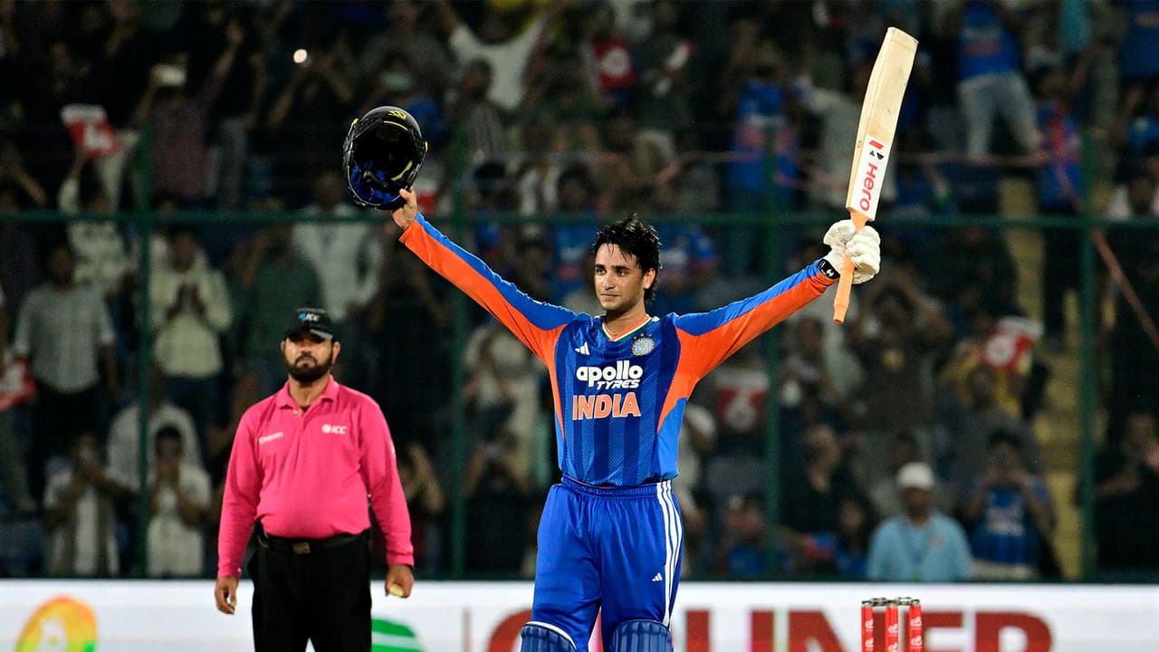 Abhishek Sharma celebrating his century during third T20I against Afghanistan (Photo: ANI) Abhishek Sharma celebrating his century during third T20I against Afghanistan (Photo: ANI)