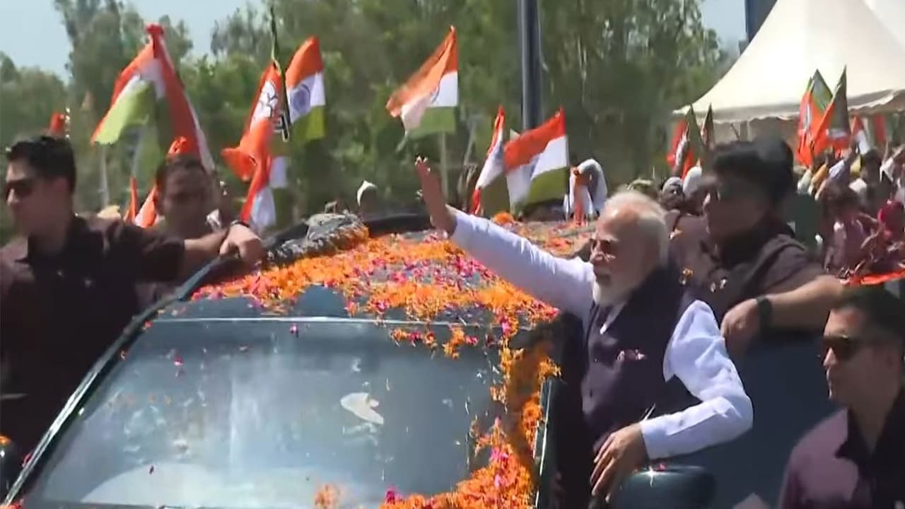 PM Modi holds roadshow in Uttar Pradesh's Saharanpur (Photo/ANI) PM Modi holds roadshow in Uttar Pradesh's Saharanpur (Photo/ANI)