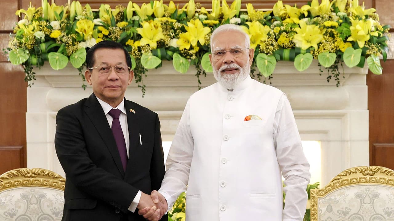 Prime Minister Narendra Modi and Myanmar President U Min Aung Hlaing (Photo/X@narendramodi) Prime Minister Narendra Modi and Myanmar President U Min Aung Hlaing (Photo/X@narendramodi)