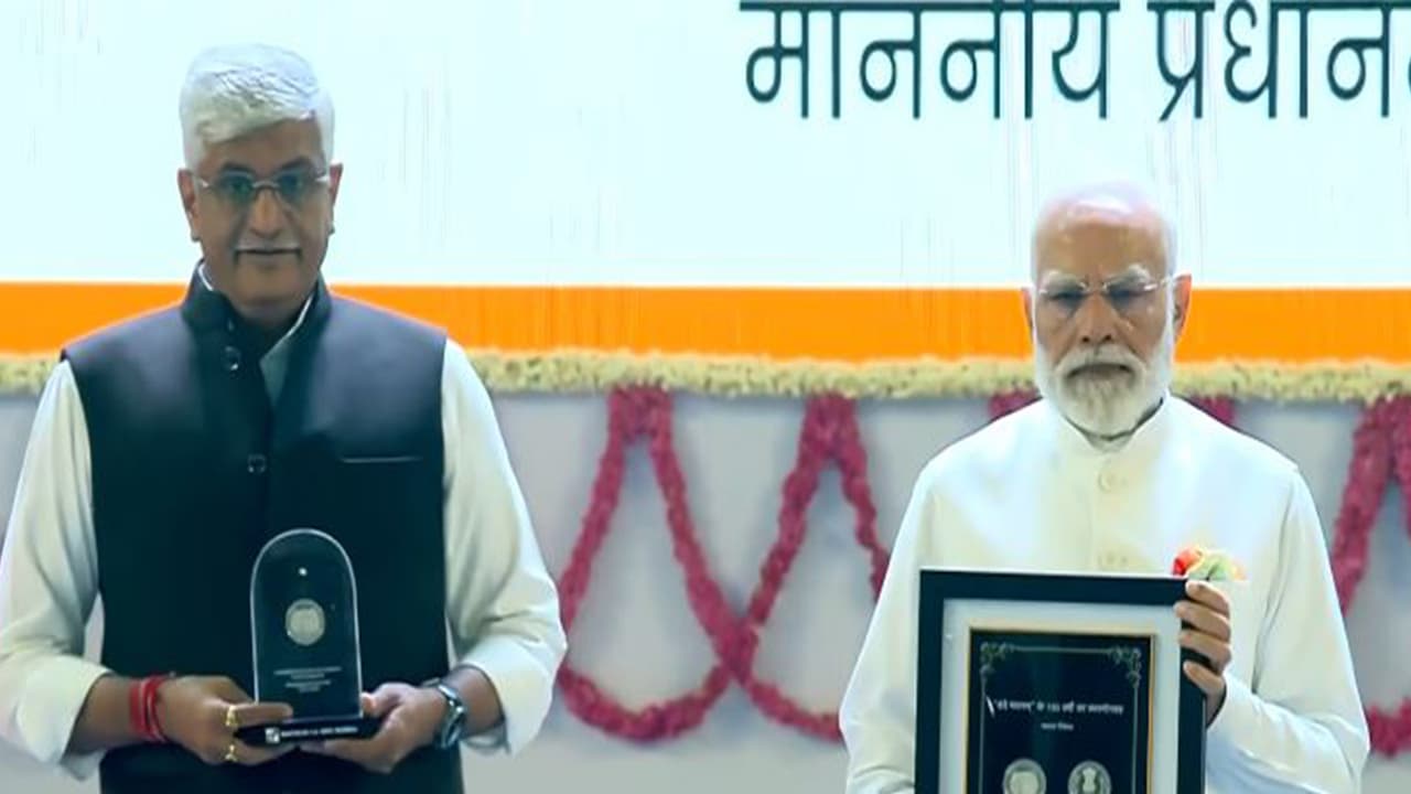Prime Minister Narendra Modi releases Commemorative Stamp and Coin (Photo/ANI)