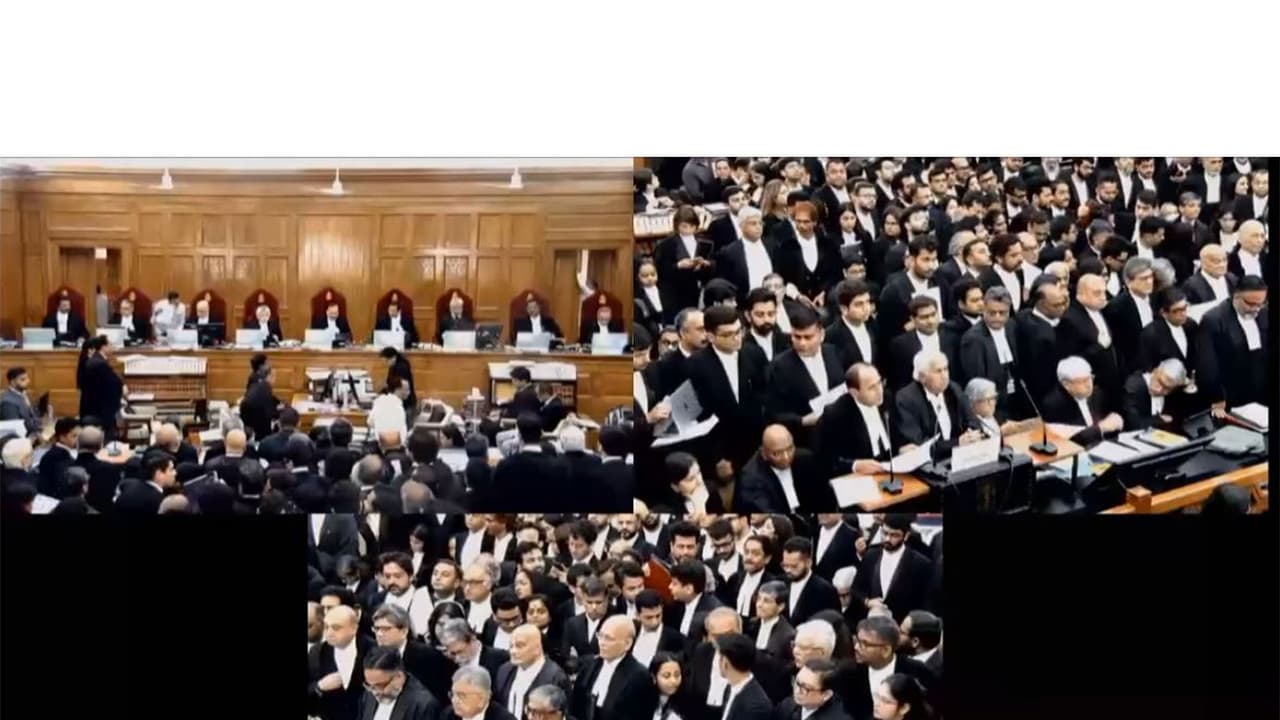 The Sabrimala case being heard by a 9 judge bench in SC (Photo/Supreme Court) The Sabrimala case being heard by a 9 judge bench in SC (Photo/Supreme Court)