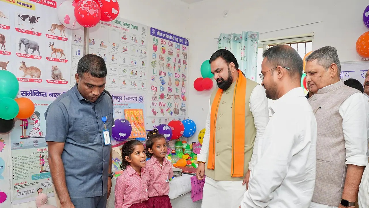 Bihar Chief Minister Samrat Choudhary on Monday inspected an Anganwadi centre and an educational camp at the relief facility and interacted with children. (Photo/ ANI) Bihar Chief Minister Samrat Choudhary on Monday inspected an Anganwadi centre and an educational camp at the relief facility and interacted with children. (Photo/ ANI)